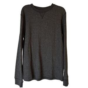 Wonder Nation Boys Long Sleeve Black & Gray Thermal Shirt - XL